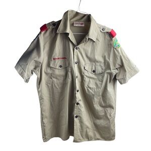 Vintage Boy Scouts Of America Mens XL Official Shirt BSA Khaki Made In USA